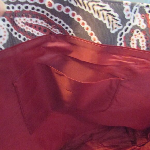 Bohemian Braided Handle Tote Bag Brown, Burgundy Faux Leather/Polyester - Picture 7 of 10